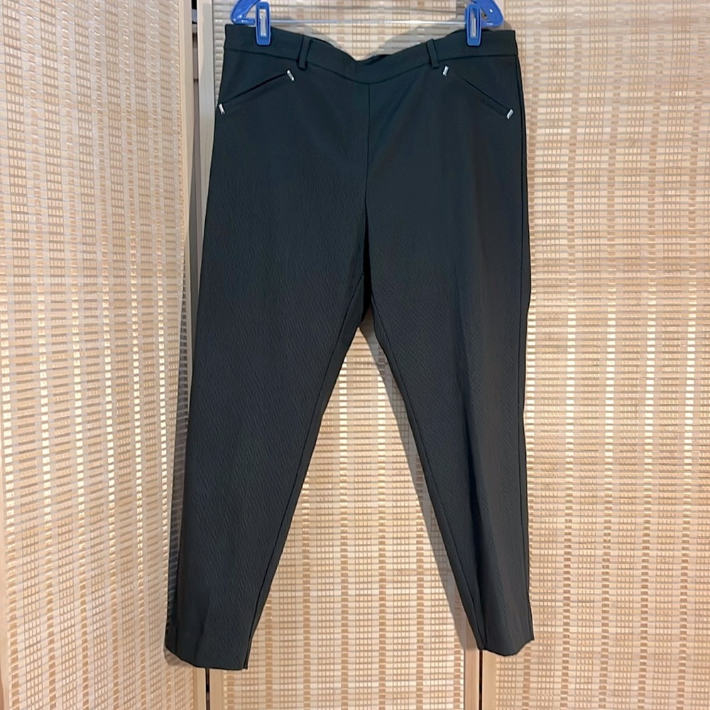 Zac and Rachel olive herringbone stretch knit pull on slacks size 16